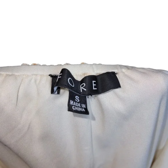 Fore Cream Floral Embroidered Maxi Sundress S Romantic Boho Resort Wedding Guest - Picture 9 of 10